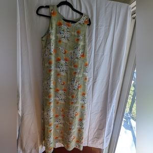 Long fall maxi dress with tie back waist